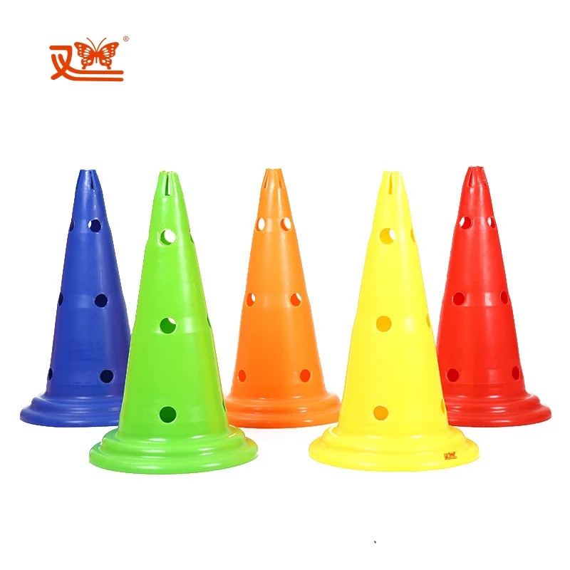 Factory wholesale football training agility cone football marker cone soccer sport marker cones with holes