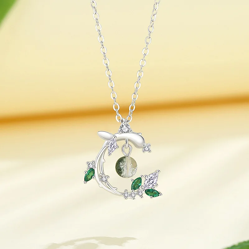 jewelry ladies branch rattan 925 sterling silver crystal necklace sterling silver fashion jewelry pendent necklaces