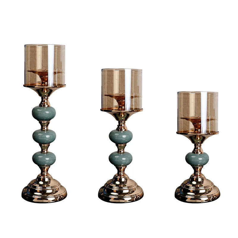 Guangzhou wholesale luxury household home interior decoration accessories marriage wedding decor bohemia glass candle holders