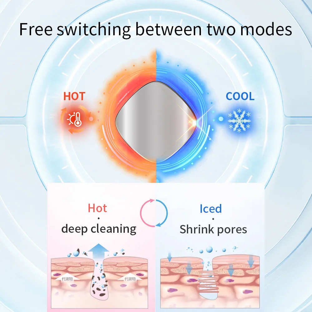 2025 facial home devices trending Large Ice-Hammer Facial Beauty Instrument Device Cold Hot Face lifting face massager