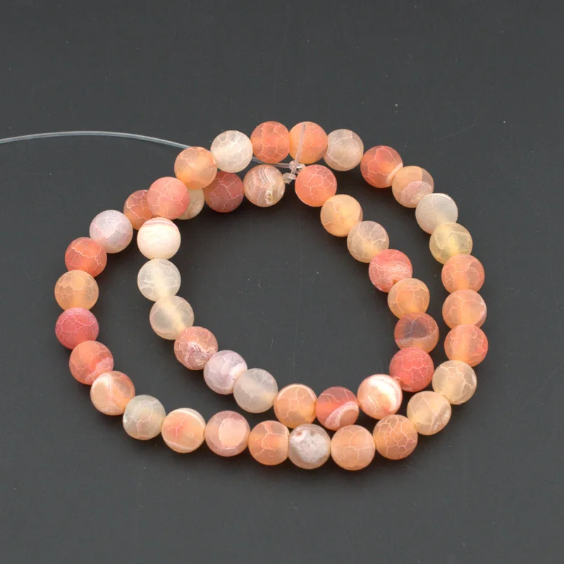 Matte  Weathered Agate Natural Stone Beads Gemstone for Jewelry Making