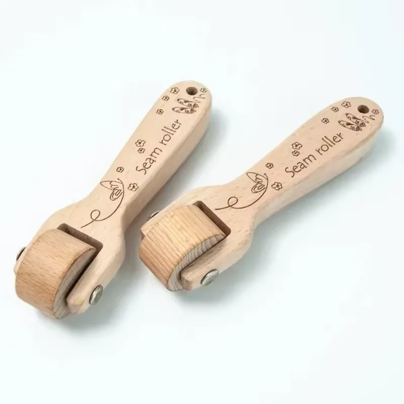 1Pc Wood Seam Roller Pressing Wheel Fabric Roll Guide Sewing Machine Accessories Press Quilting Handmade Tool
