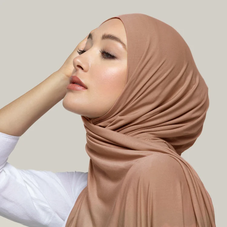 2022 new arrival Premium soft Wholesale Premium soft bamboo jersey hijab muslim jersey long scarf QK198