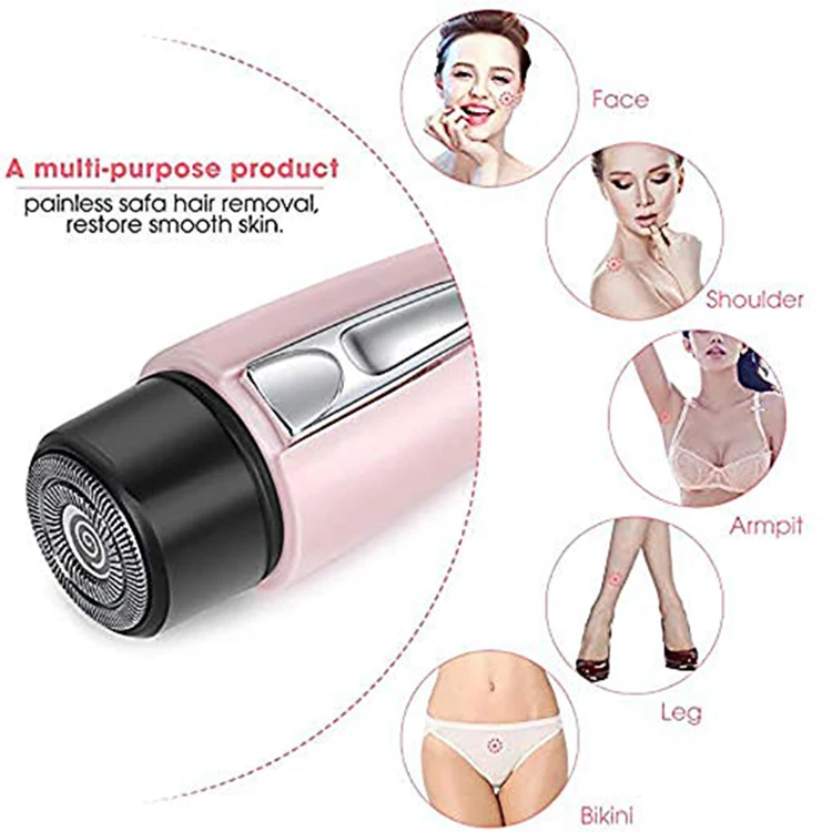 2021 New USB Rechargeable Lipstick Shaver Mini Electric Eyebrow Trimmer Face Two In One Hair Remover