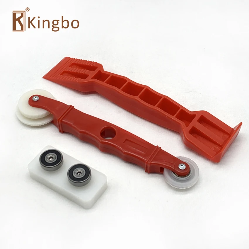 Resin double pulley rubber strips pressing wheel aluminum door rubber gasket Installation shovel