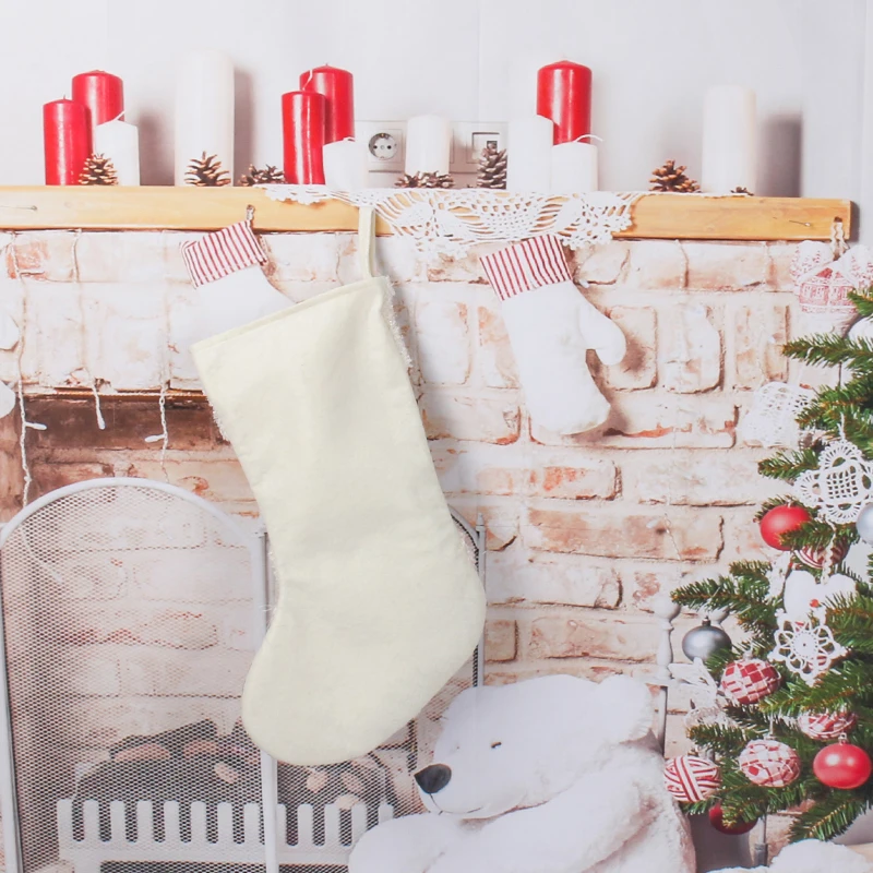 Sinyoo 3D Christmas Stocking Snowman Santa Claus Printing Hand Sewing Christmas Socks Polyester fabric Christmas stocking