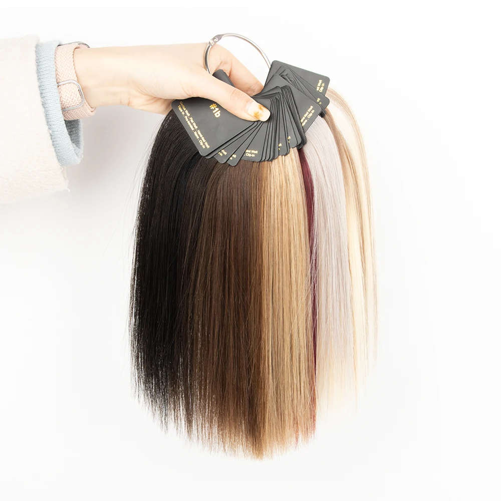 Starting Business Hair Extension Color Ring Human Hair Swatch Cards Sample Hair Color Ring