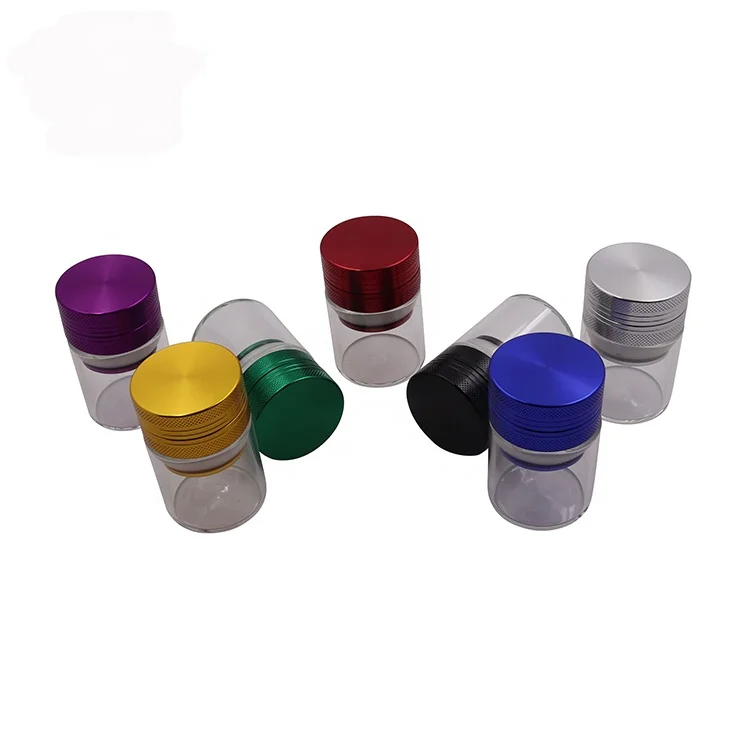 2022 factory wholesale mini herb grinder 40mm 3 layers aluminum dry herb grinder with stash