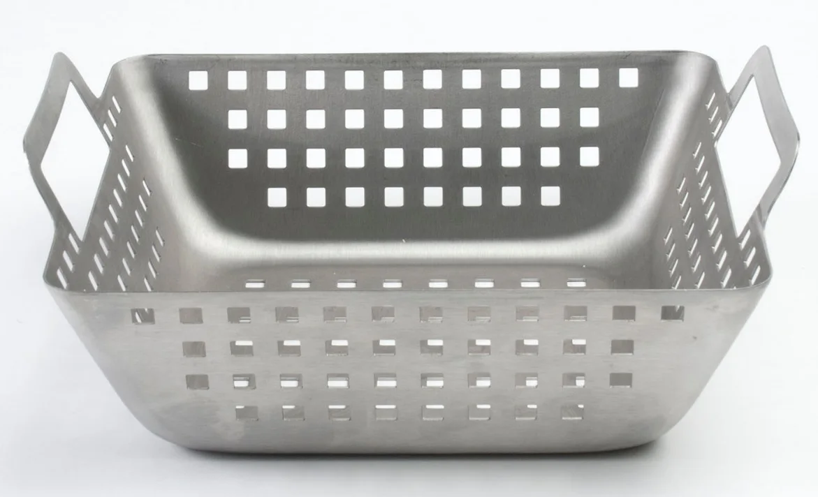 Stainless Steel Durable Barbecue BBQ Grilling Basket Wok Grill Top For Fish Steak Vegetable