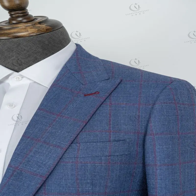 Factory Hot Sales Luxury Custom Blue Slim Fit Casual mens suits 3 piece slim fit