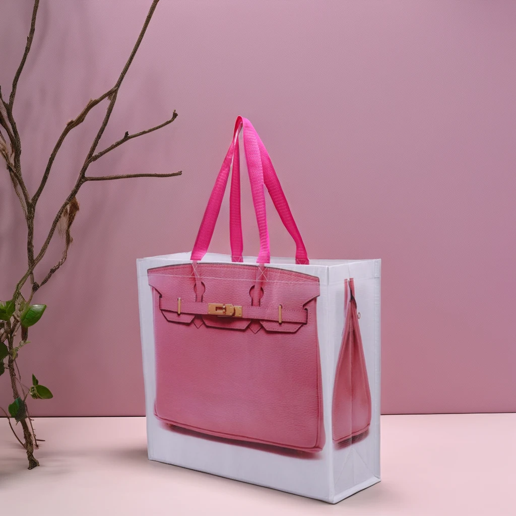Wholesale Recycled RPET Woven Shopping Tote Bag Reusable Laminated Bag with Colorful Printing