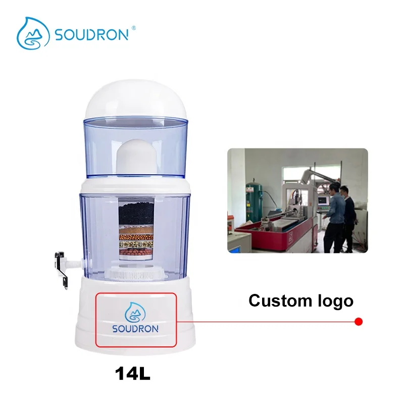 6 этапов 14 л керамический горшок для минеральной воды прямой диспенсер питьевой настольный очиститель с