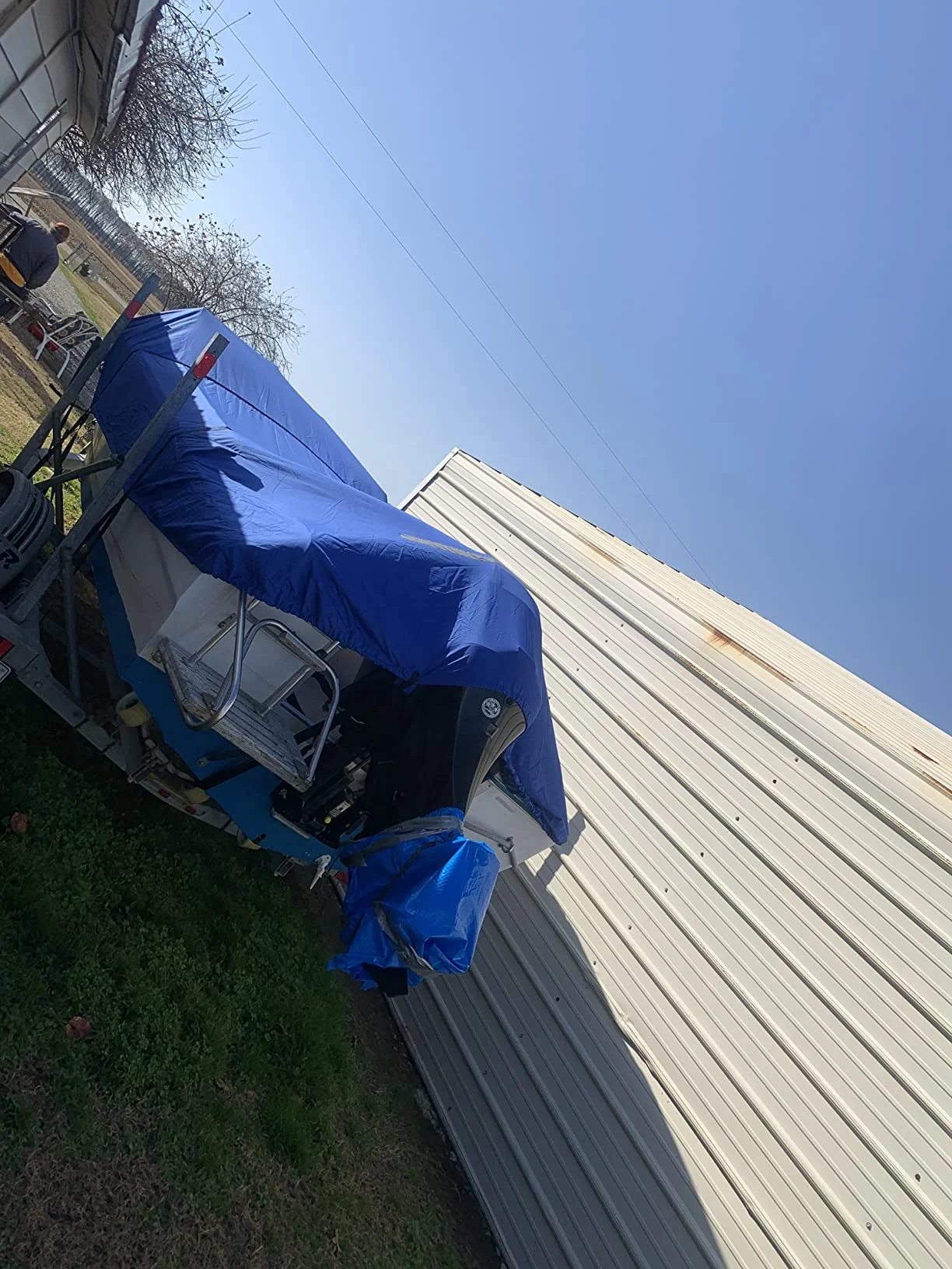 Заводская цена, Оксфордский чехол для лодки класса 420D, алюминиевые Чехлы для лодки с басами, Синий чехол для лодки длиной 16 футов