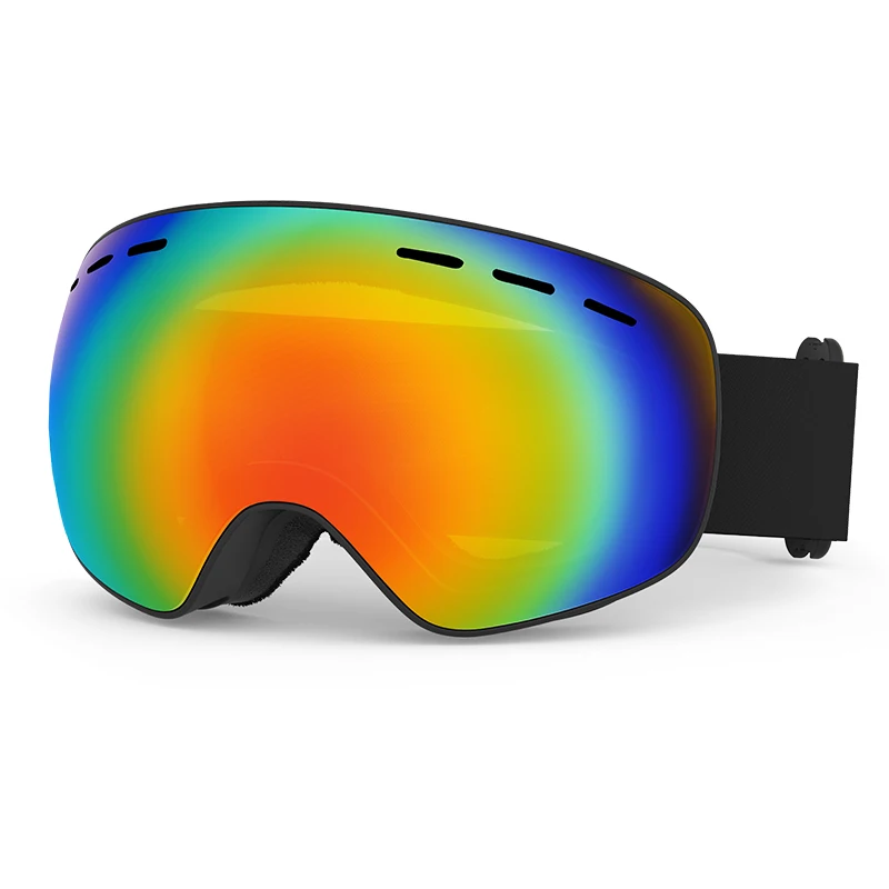 Custom UV400 Protection Skiglasses Sport Snow Board Eyewear OEM Anti Fog Ski Glasses Googles Straps Magnetic Lens Ski Goggle