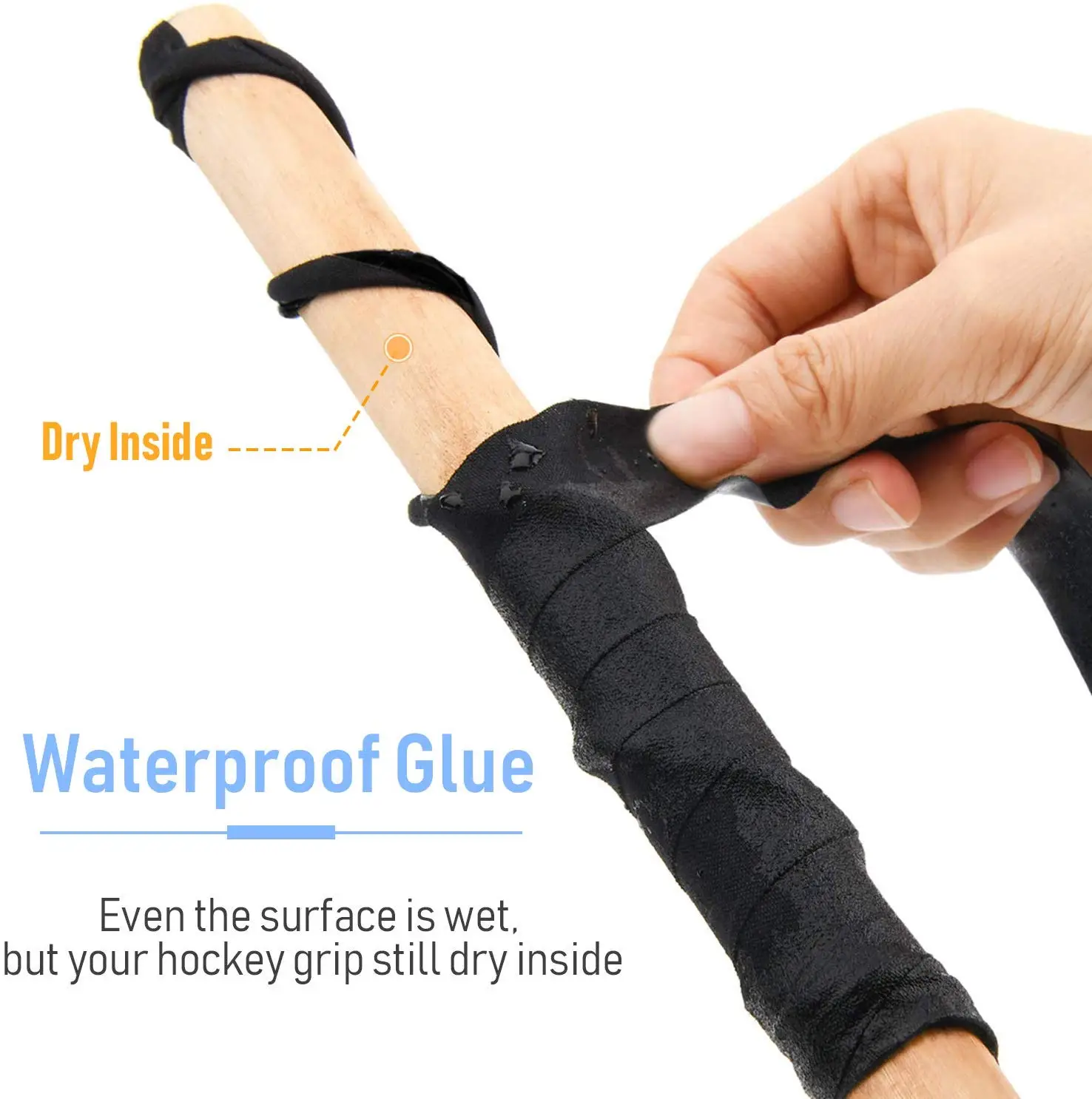 Custom Logo Wholesale 0.5 Inch Field Black White Clear Sock Shin Pad Stick Puck Stretch Grip Ice Hockey Tape