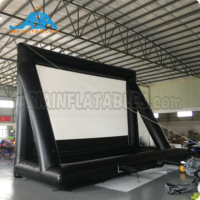 Outdoor inflatable movie screen with cinema projector, drive in movie screen for sale