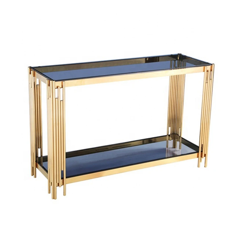 Gold Console Hallway Table Hall Way Mirrored Tv Glass Entry Living Long Narrow Bar Side table Side Iron Grey Luxury Slim Tall