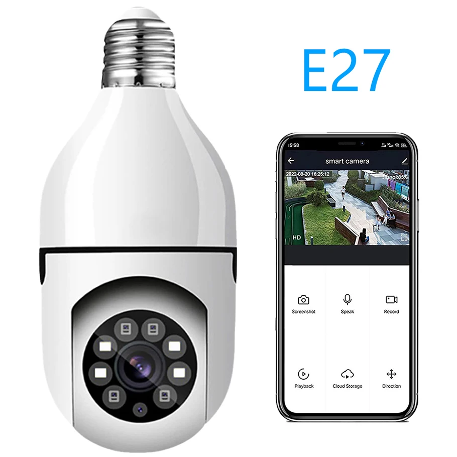 Surveillance cameras in the form of bulb, wifi light socket bulb security camera bulb, e27 bulb camera