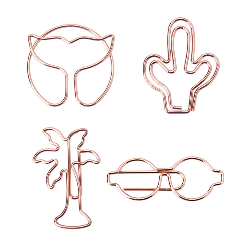 Дешевая цена Высокое качество розовое золото различные формы бумажные зажимы для подарка