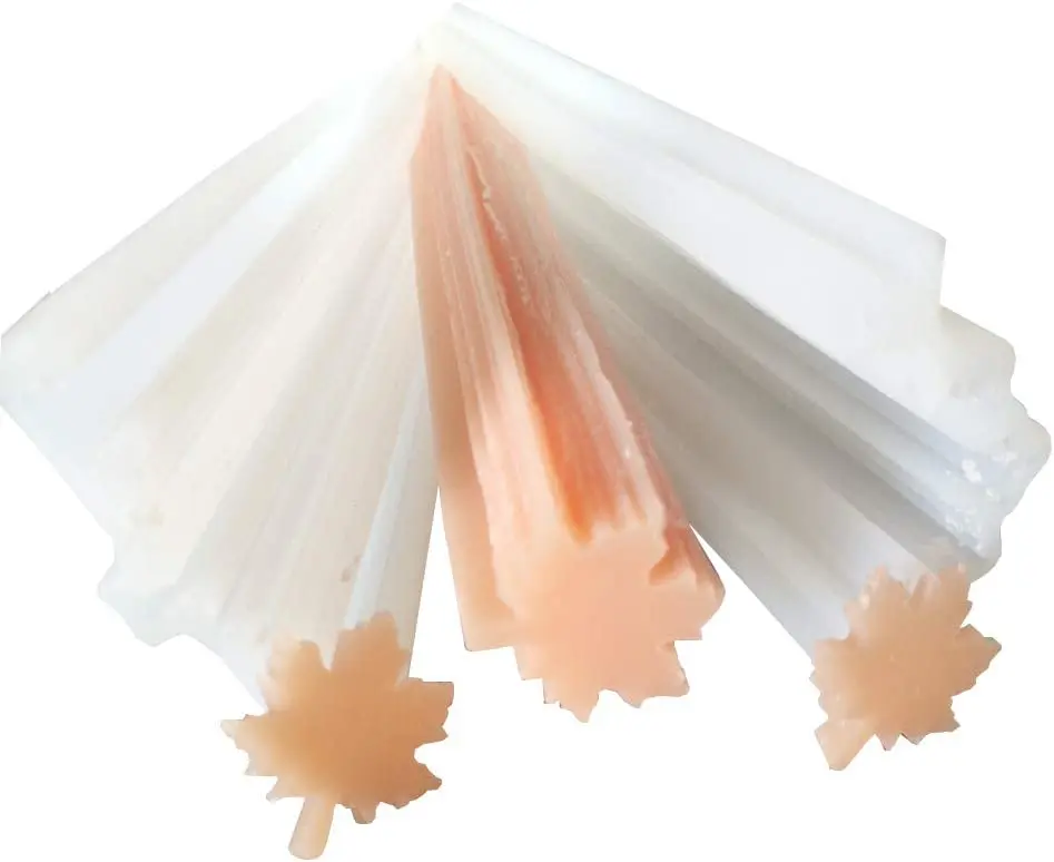 Maple Leave Tube Column Silicone Soap Candle Mold Embed Soap Making Supplies Silicone Mold for Soap