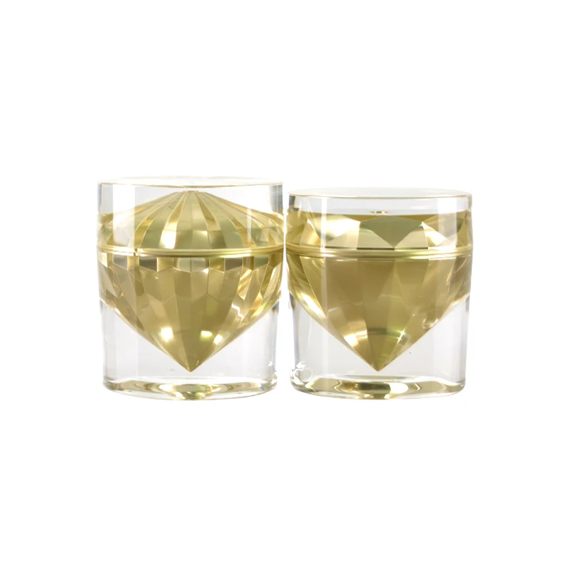 High End Custom Empty 15g 50g Cream Luxury Cosmetic Gold Acrylic Jar candle holders lanterns and candle jars