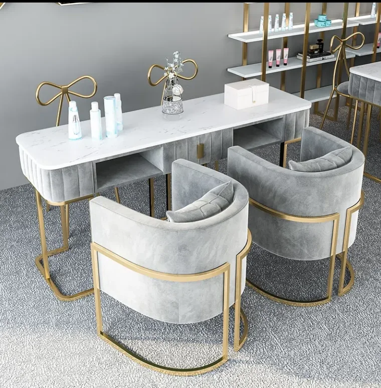 small beauty salon nails technician work tech table and chair set manicure table Sale for nails application