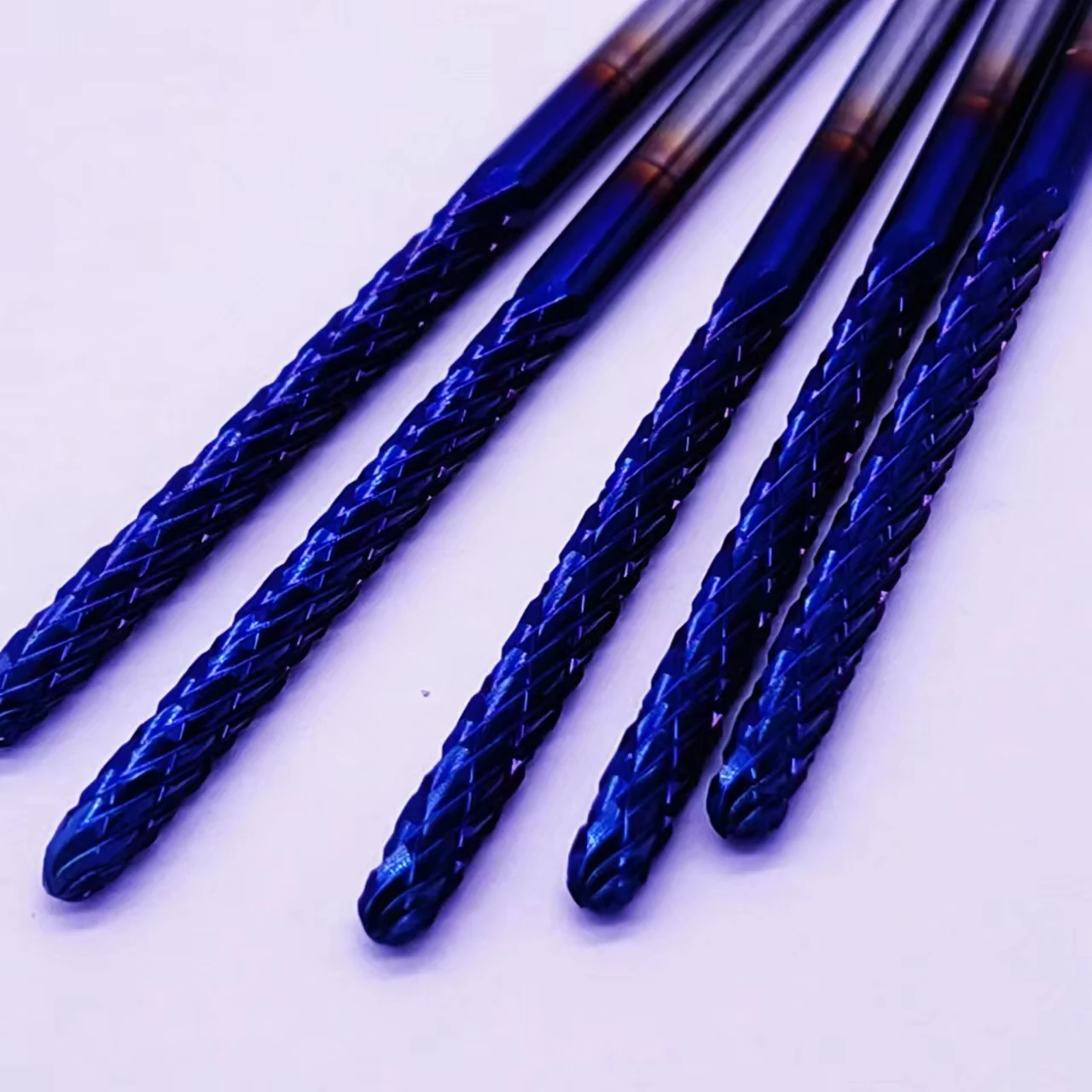 C0330MX03 60MM Logh Flute Carbide Rotating Burrs With Bule Nano Coated For HRC65 High Hardness Metal Material Processing