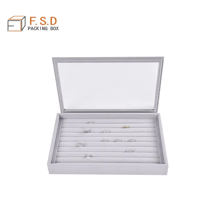 FSD Factory Oem Индивидуальные высококачественные роскошные подносы для ювелирных изделий бархатные