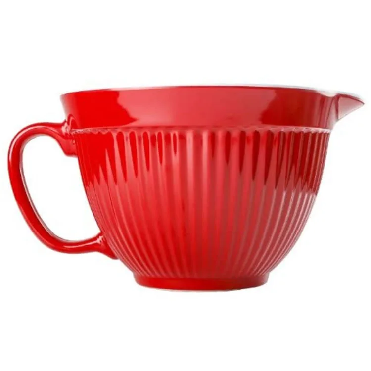 2 Ltr 20cm Cream White Melamine Batter Jug Bowl With Spout & Handle