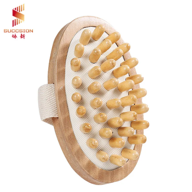 Stock wooden air cushion massage brush wooden essential oil body massage handheld massager