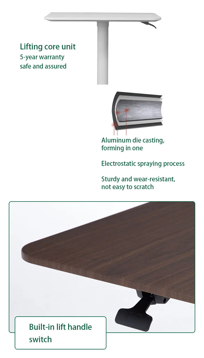 Ada Movable Gas Lift Height Adjustable Home Office Work Laptop Pneumatic Sit To Stand Standing Desk With Caster Wheels