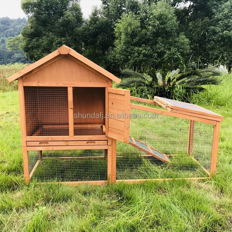 SDR024-01 Pet Rabbit Hutch Wooden rabbit House Cage Outdoor Guinea Pig Cage