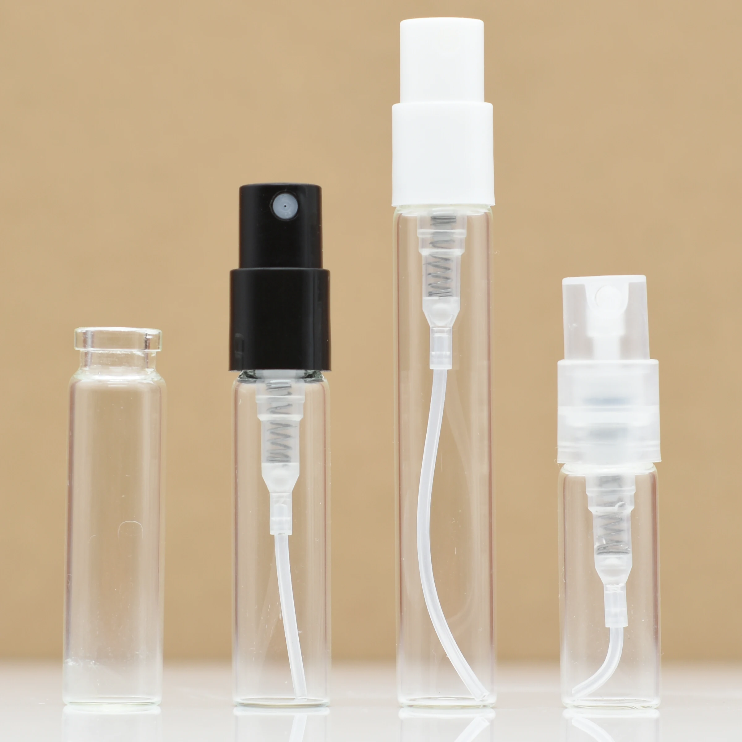 Factory 11mm Crimp Neck  2ml 3ml 5ml New Short Sprayer Sample Clear Glass Perfume Bottles
