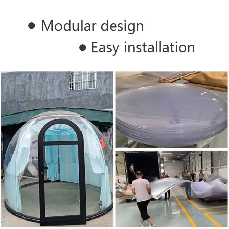 Prefab Full Clear House Polycarbonate Tent Igloo Round Dome House With Bathroom to Japan