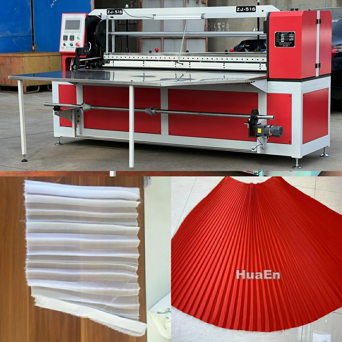 Manufacturer HuaEn computerized ZJ-516 two in one for long dress, sunray skirt ranges 1.6m to 2mFabric pleating machine