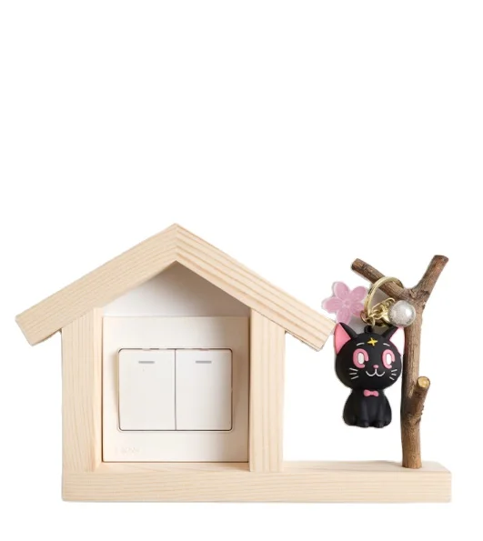 Log Switch decoration Wall Stick socket protection cover household Nordic simple light switch panel decoration frame