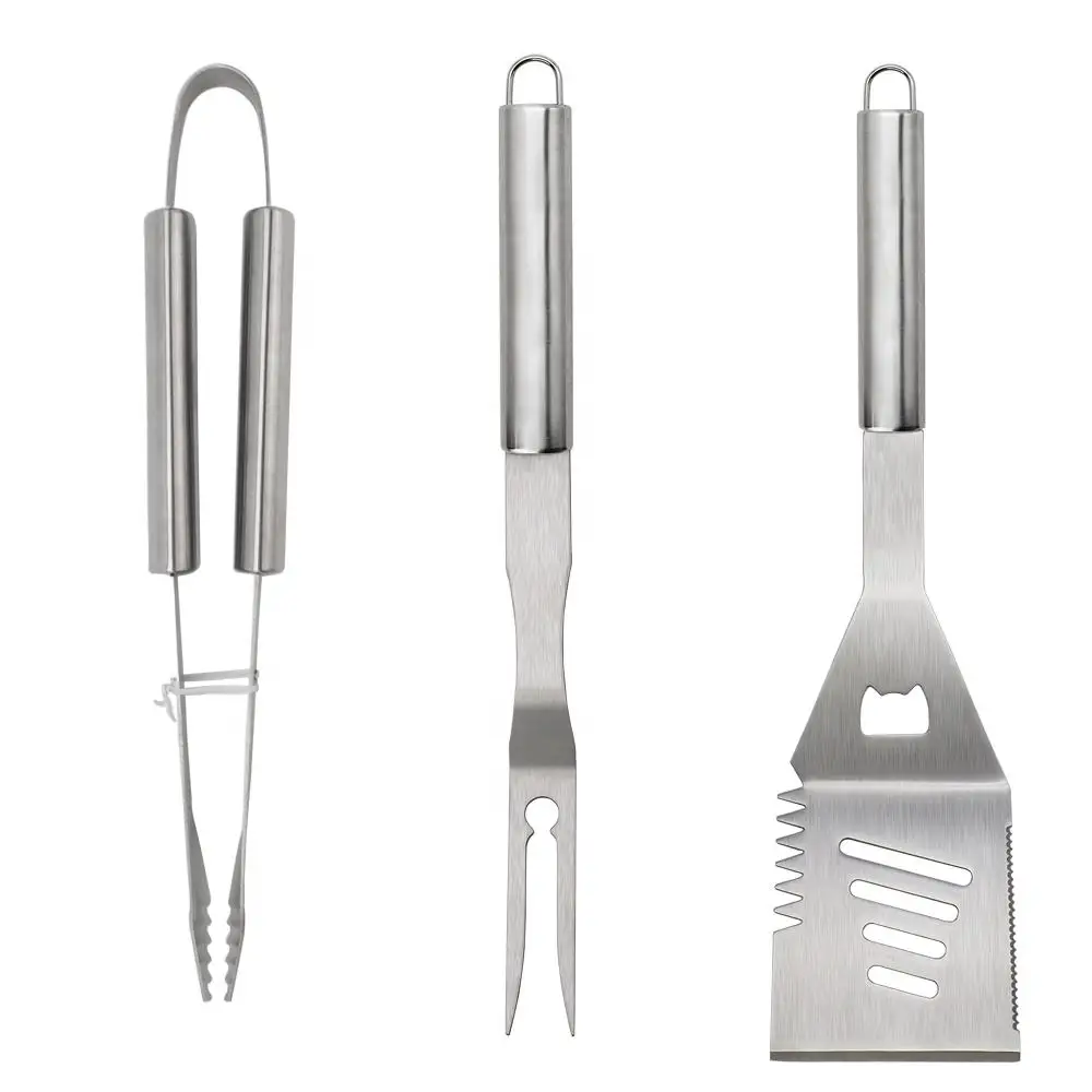 Allogogo 4pieces Grill Barbecue Accessories Utensils Stainless Steel Handle Cooking Barbecue Set Bbq Tool With Oxford Cloth Case