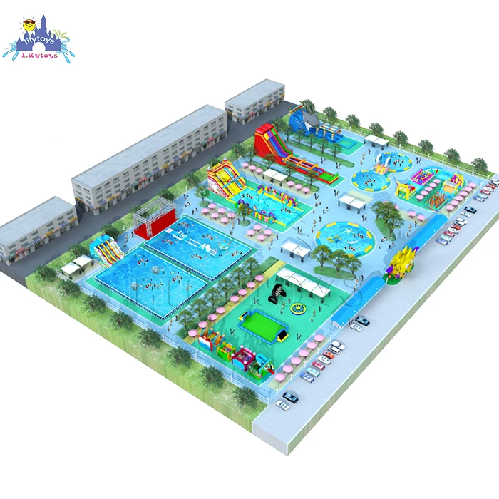 lilytoys inflatable commerical water park, Amusement park project, new design swimming pool with cheap price