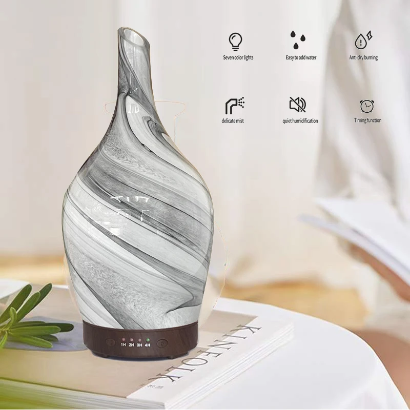 air humidifier led aroma glass  luxury essential oil best air purifier diffuser for beauty shop bulb aroma diffuser
