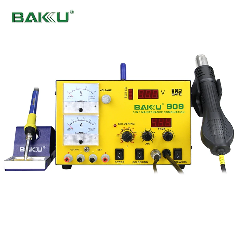 BAKU BK-909 Hot selling soldering iron soldering mobile tools phone repair portable smd with rework station low price