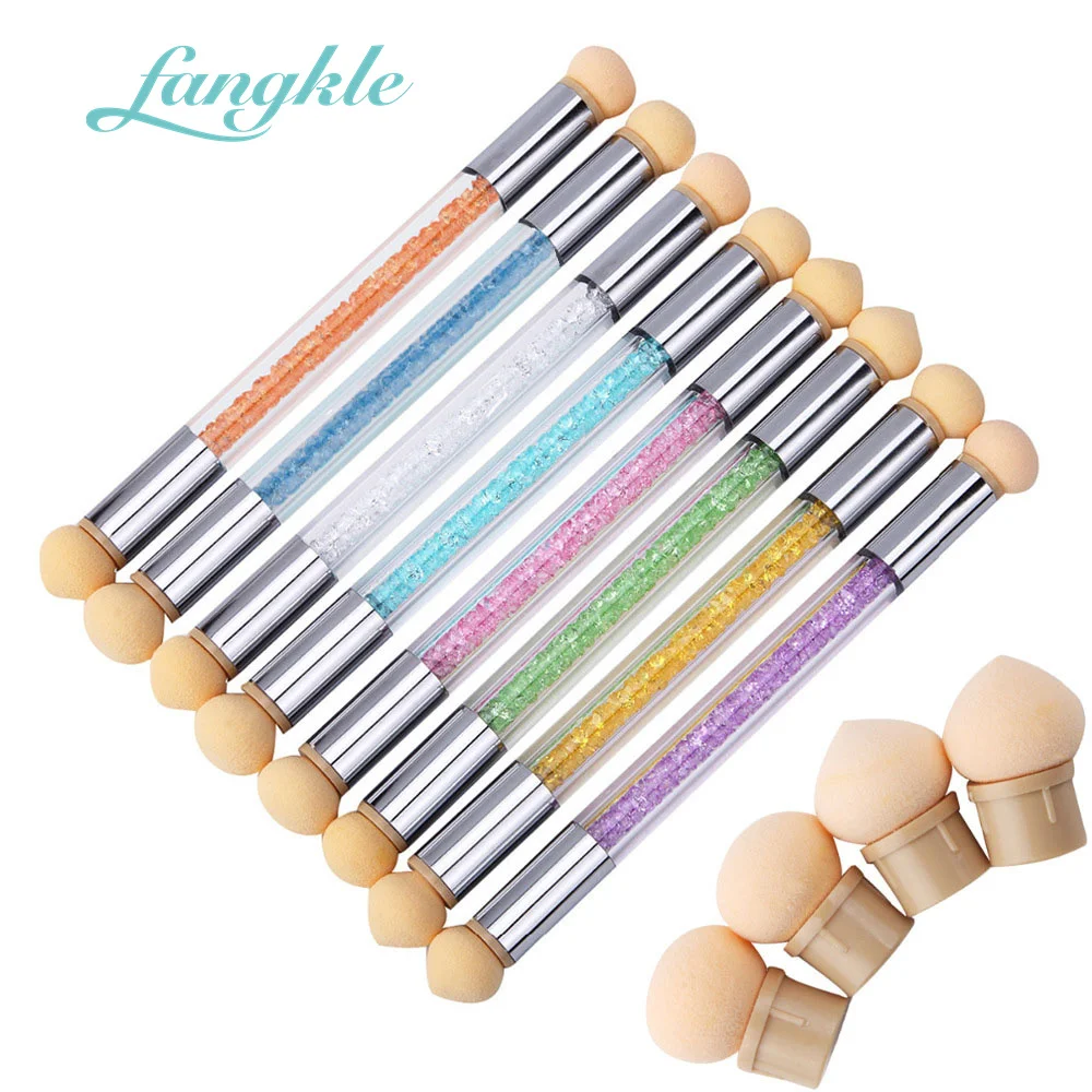 Wholesale Nail Dotting Pen Sponge Nail Brushes Double Ends Nail Paint Brush