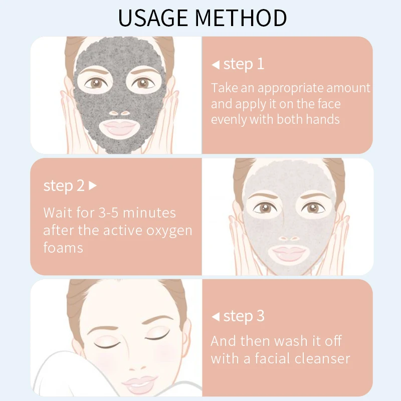 Wholesale Private Label  Face Care Products Deep Cleansing Moisturizing Bubble Clay Mask Customized logo