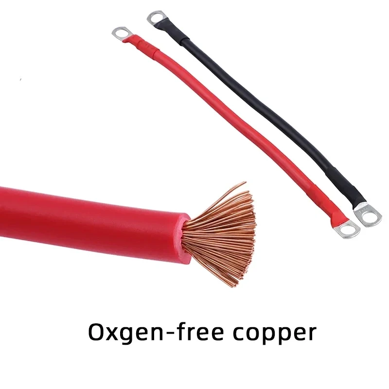 Battery Inverter Connection Cable Set with M8 SC Terminals 8/6/4/2 AWG 10/16/25/35mm2 UPS Wire  Copper Core Tin-plated Lug