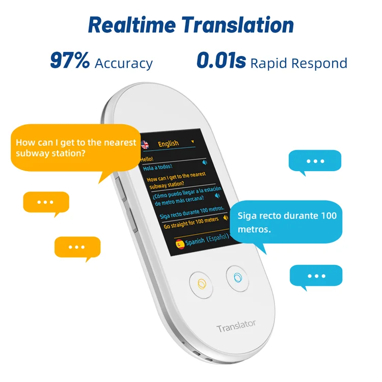 Support 100+ Languages Offline Translation 2.4 Inches Pocket size Voice Translator