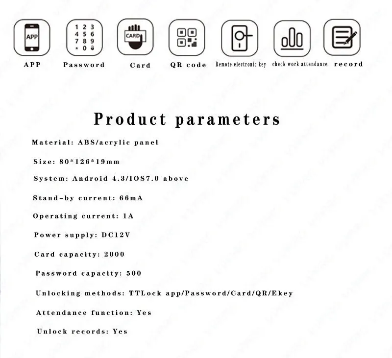 TTLock TThotel App Access Control Keypad Keyless Reader Rfid biometric fingerprint QR code access control system keyboard K3Q