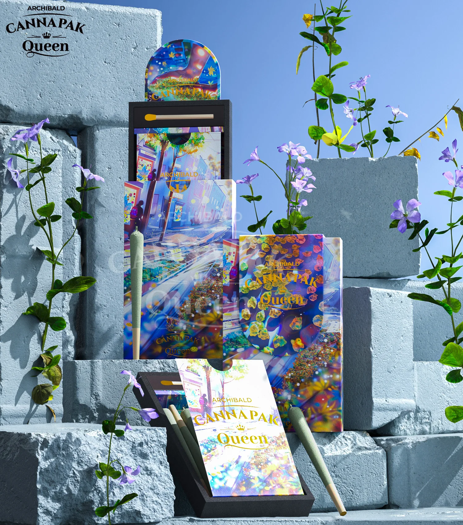 Archibald Professional Design Herb Packaging Cr Pre Roll Match Box Rigid Magnetic Flip Drawer Packaging Boxes For Pre Rolls