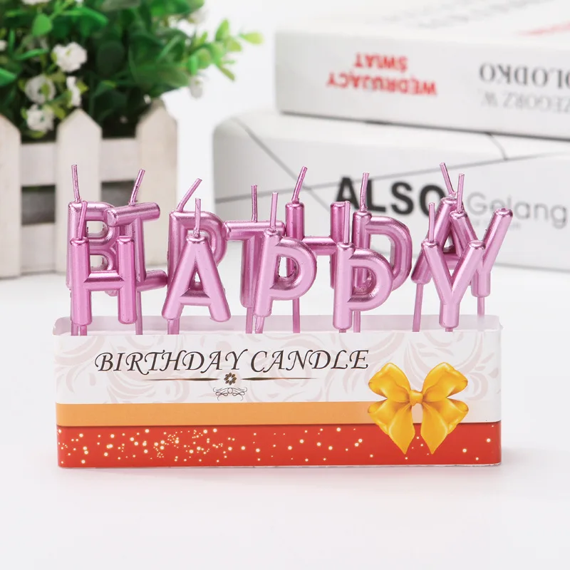 Wholesale themed alphabet shaped letter happy birthday candle