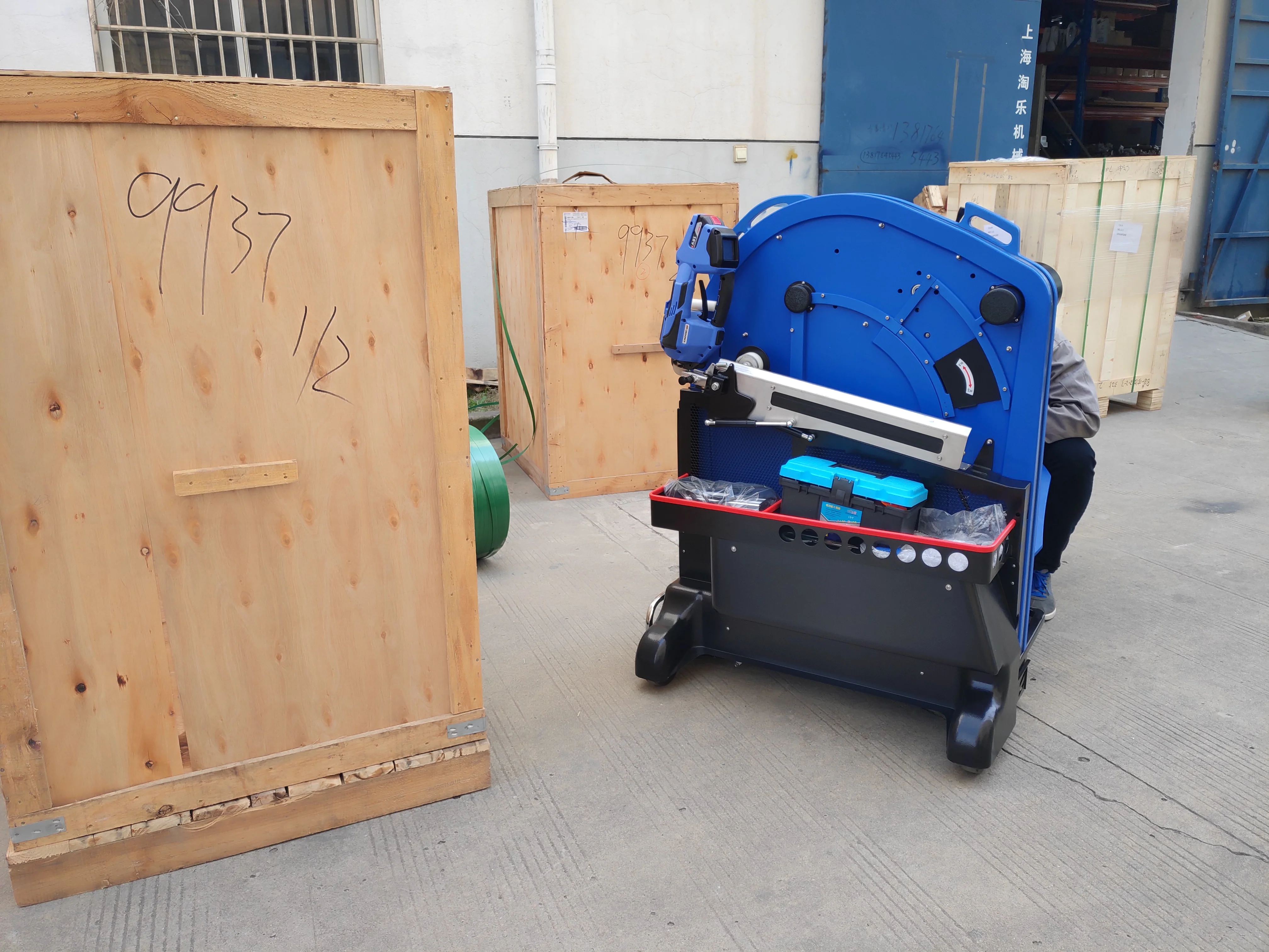 Pallet Threading Machine Good Price Mobile PP PET Strap Belt Bundling Strapping Tools