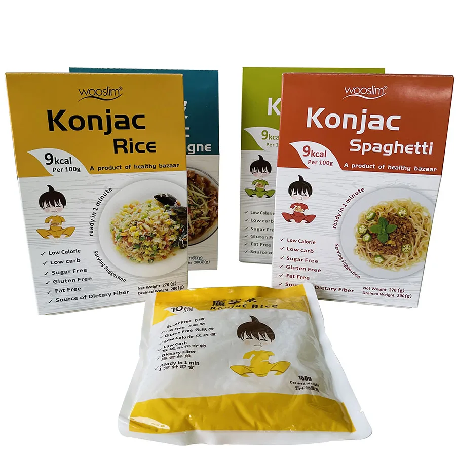 Private label OEM Natural Amorophophallus Konjac Noodles Fideo Konjak Nouilles Shirataki Rice Ramen