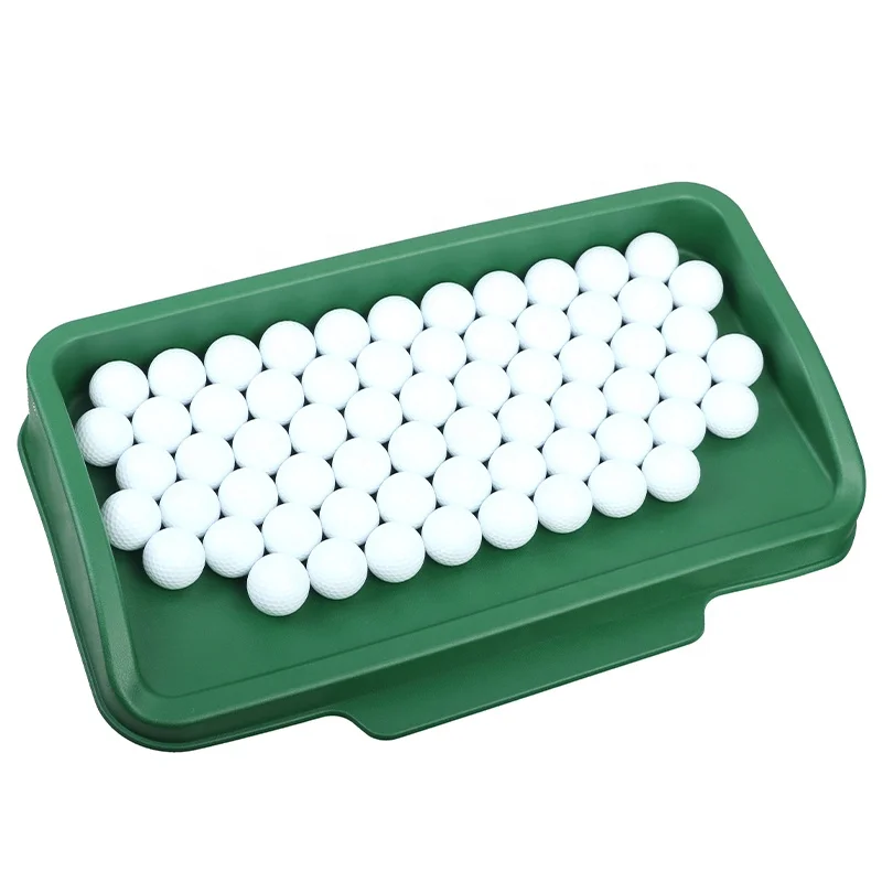 HOW TRUE Factory Wholesale Golf Ball Collection Plastic Tray Durable Holds 100 Balls Green Golf Ball Holder With Drainage Holes